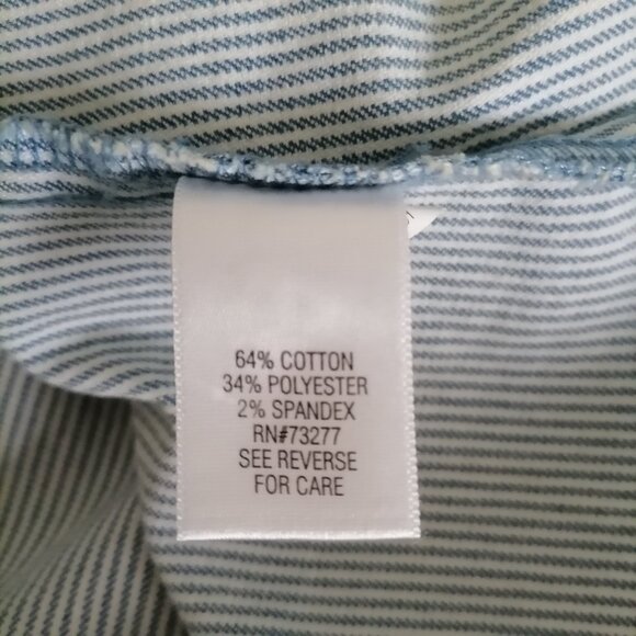 Croft & Barrow Womens Blue White Flap Pockets Striped Button Front Jacket Size M - Picture 7 of 7